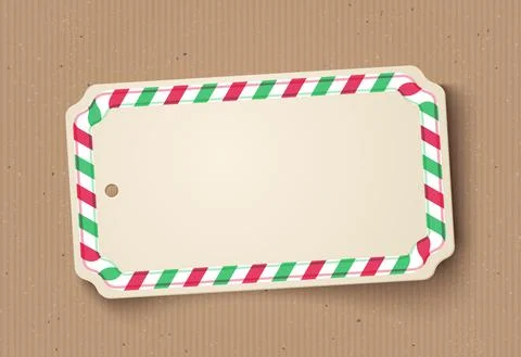 Vector illustration of a white paper label on vintage cardboard background. Stock Illustration