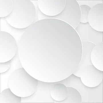 Vector illustration of white paper round notes with shadow Illustrazione stock