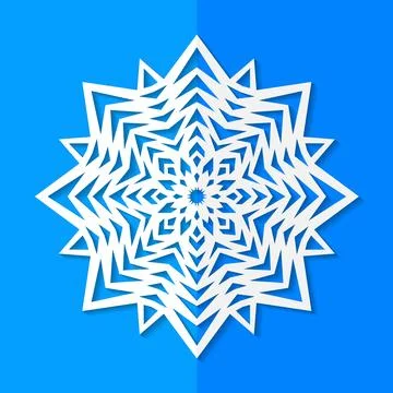 Vector illustration of white paper snowflake. Stock Illustration
