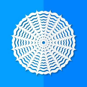 Vector illustration of white paper snowflake. Stock Illustration
