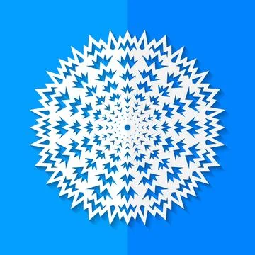 Vector illustration of white paper snowflake. Stock Illustration