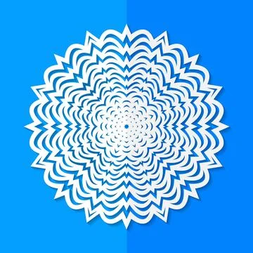 Vector illustration of white paper snowflake. Stock Illustration