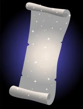Vector illustration of a white parchment scroll 스톡 일러스트