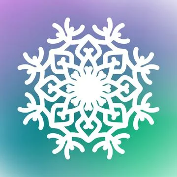 Vector illustration. White snowflake blue colorful background Stock Illustration