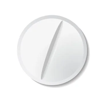 Vector illustration of white tablet on plain background Stock Illustration