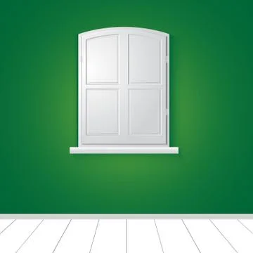 Vector illustration of a white window shutters Stock Illustration