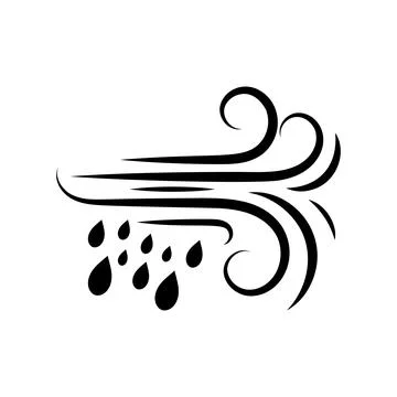 Vector illustration of wind icon isolated on white. Stock Illustration