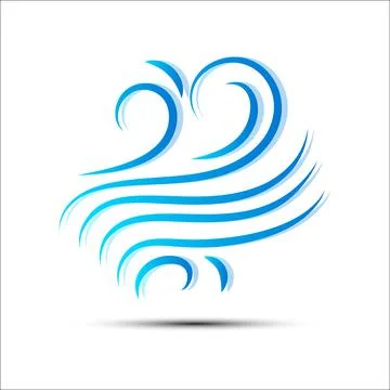 Vector illustration of wind icon isolated on white. Stock Illustration