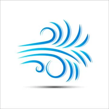 Vector illustration of wind icon isolated on white. Stock Illustration