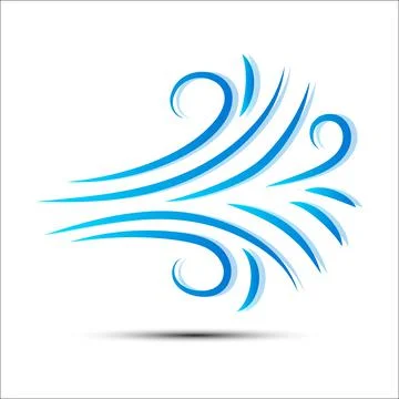 Vector illustration of wind icon isolated on white. Stock Illustration