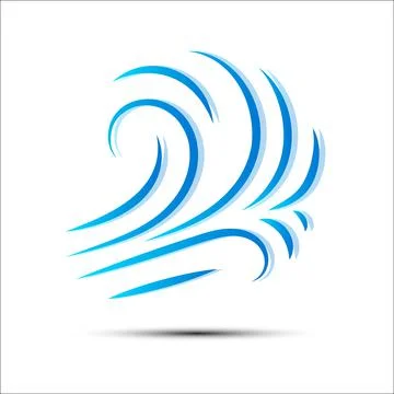 Vector illustration of wind icon isolated on white. Stock Illustration