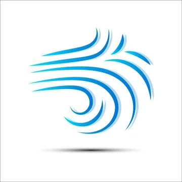 Vector illustration of wind icon isolated on white. Stock Illustration