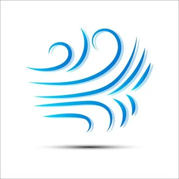 Vector illustration of wind icon isolated on white. Stock Illustration