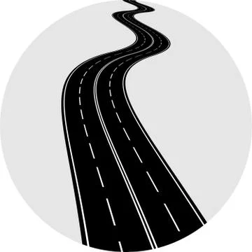 Vector Illustration of winding asphalt road Stock-Illustration