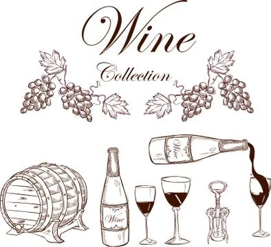 Vector illustration of a wine collection Stock Illustration