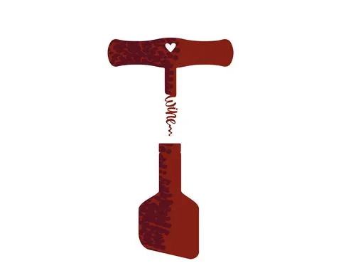 Vector illustration of a wine corkscrew 库存插图