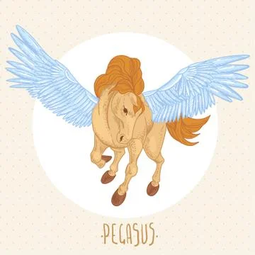 Vector illustration of of winged pegasus Stock Illustration