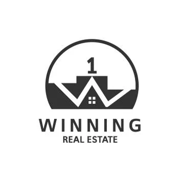 Vector illustration winning construction icon logo design Stock Illustration