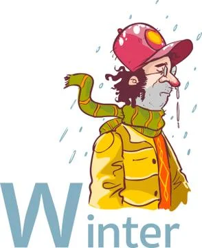 Vector illustration of a  Winter man Stock Illustration