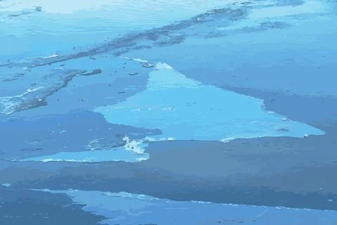 Vector illustration of Winter nature background with blocks of ice on the fro Stockillustratie