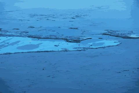 Vector illustration of the Winter nature background with blocks of ice on the Stock Illustration