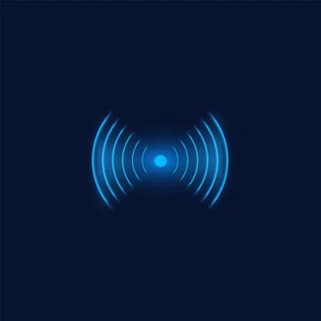 Vector illustration of a wireless network: Wi-Fi waves with radio on a blue Stock Illustration