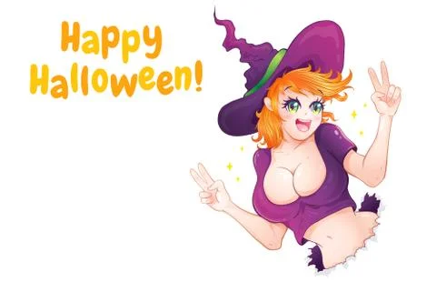 Vector illustration of a witch Ilustración de archivo