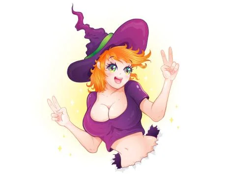 Vector illustration of a witch 库存插图