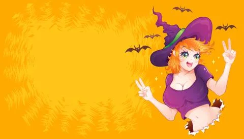 Vector illustration of a witch Stock Illustration
