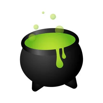 Vector illustration of witch's cauldron in flat style Stock Illustration
