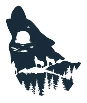 Vector illustration of a wolf Stock Illustration
