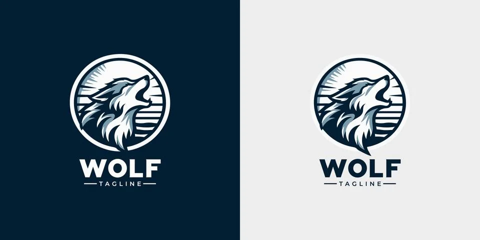 Vector illustration of a wolf logo. Stock Illustration
