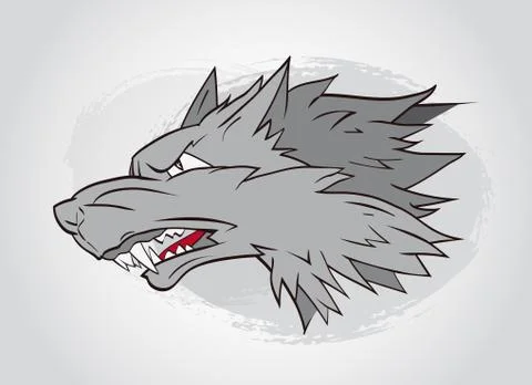 Vector illustration with wolf's head. Stock Illustration
