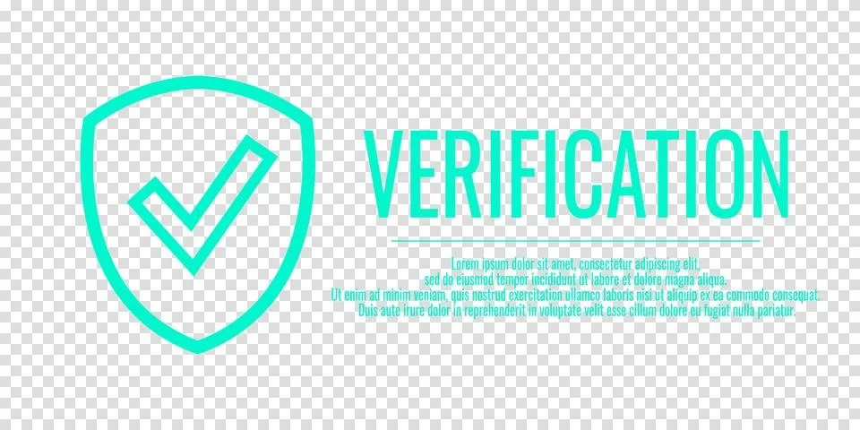 Vector illustration with word Verification on a transparent background. Banne Stock Illustration