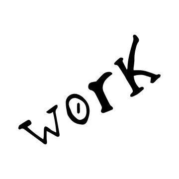 Vector illustration of the word work. Stock Illustration