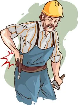 Vector illustration of a worker has back pain Stock Illustration
