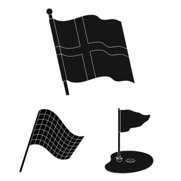 Vector illustration of world and flag logo. Collection of world and ribbon Stock Illustration