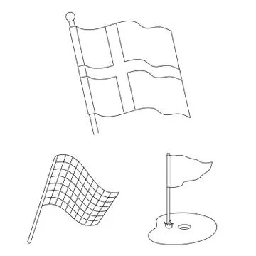 Vector illustration of world and flag icon. Collection of world and ribbon stock Stock Illustration