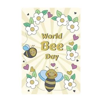 Vector illustration of World Bee Day Stock Illustration