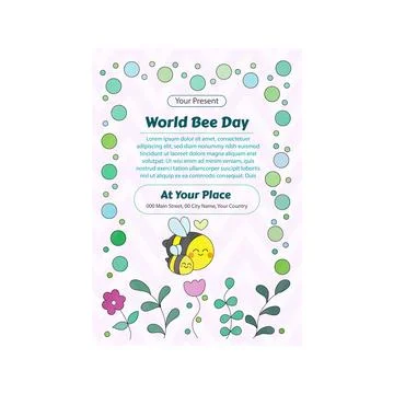 Vector Illustration of World Bee Day Flyer Stock Illustration