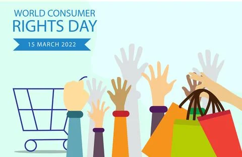 Vector illustration for World Consumer rights Day banner  Illustrazione stock