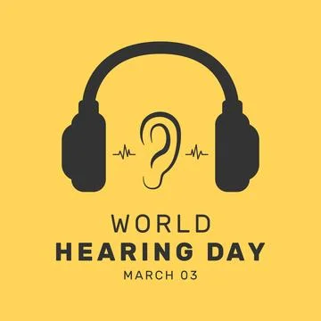 Vector illustration of World Hearing Day poster campaign Stock Illustration