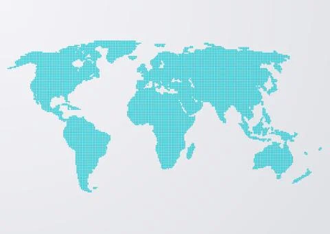 Vector illustration of a world map circles Stock Illustration