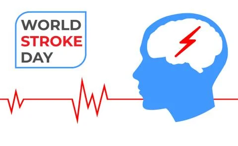 Vector illustration of World Stroke Day. Health care campaign. Stock Illustration