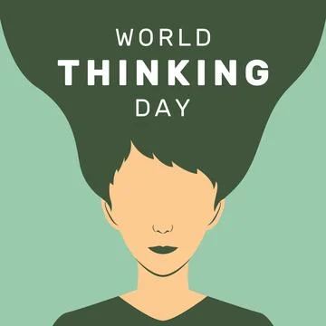 Vector illustration of World Thinking Day with woman character Stock Illustration