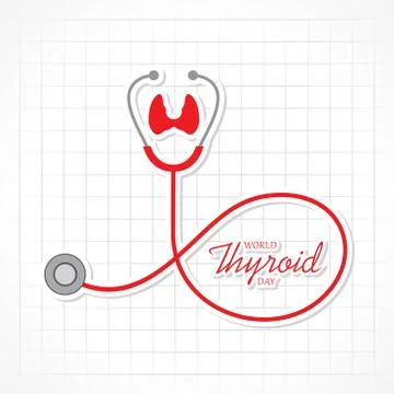 Vector illustration of World Thyroid Day Poster - Medical Concept Stock Illustration