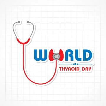 Vector illustration of World Thyroid Day Poster - Medical Concept Stock Illustration