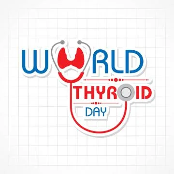 Vector illustration of World Thyroid Day Poster - Medical Concept Stock Illustration