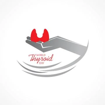 Vector illustration of World Thyroid Day Poster - Medical Concept Stock Illustration