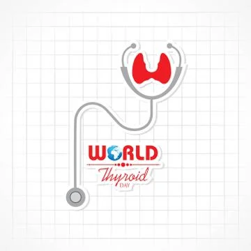 Vector illustration of World Thyroid Day Poster - Medical Concept Stock Illustration